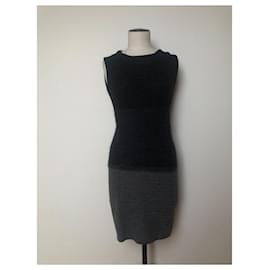 Christian Dior-Dior cashmere degrade body con dress-Black,Dark grey