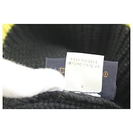 Louis Vuitton-Virgil Abloh 2054 Black Yellow Knit Gravity Beanie Hat Cap-Other