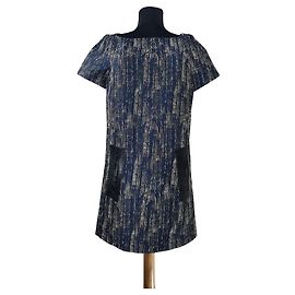 Robe bleue Baum und Pferdgarten Bleu