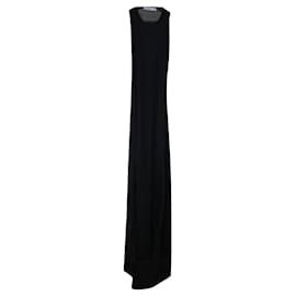 Christian Dior-Dior black maxi dress with train and drape at the back-Black