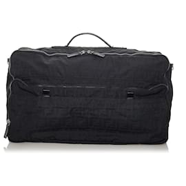 Fendi-Fendi Black Zucca Nylon Travel Bag-Black