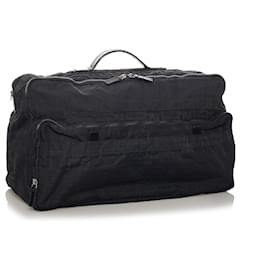 Fendi-Fendi Black Zucca Nylon Travel Bag-Black