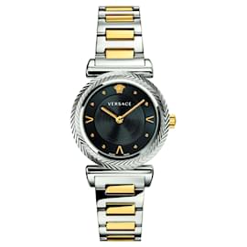 Versace-V-Motif Vintage Logo Watch-Silvery,Metallic
