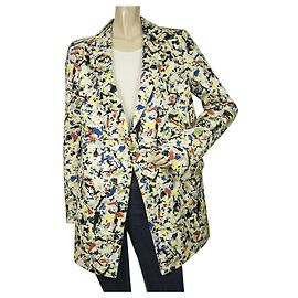 Jil Sander Multicolored Pop Art One Button Blazer Wool /Silk Jacket size 38 Multiple colors