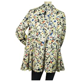 Jil Sander-Jil Sander Multicolor Pop Art One Button Blazer Chaqueta de lana/seda tamaño 38-Multicolor