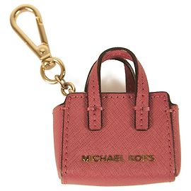 Bolsa miniatura rosa Michael Kors w. Anel de chaveiro com logo lagosta chaveiro Rosa