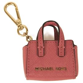 Michael Kors-Michael Kors Pink Miniature Bag w. Logo Lobster Clip Key Ring Bag Charm-Pink