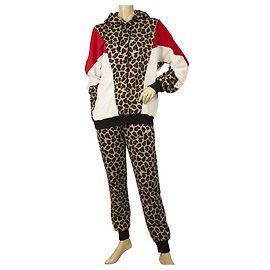 Conjunto de moletom com capuz e estampa de leopardo animal MSGM conjunto de algodão Lounge (S - XS) Multicor