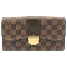 Louis Vuitton-LOUIS VUITTON Damier Ebene Portefeuille Sistina Long Wallet N61747 LV Auth jk920-Other