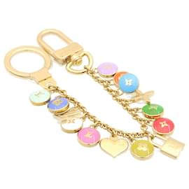 Louis Vuitton-LOUIS VUITTON Porte Cles Chainne Pastilles Charm Gold Multicolor M65386 LV 28311-Multiple colors,Golden
