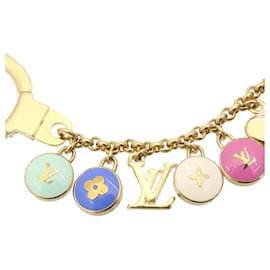 Louis Vuitton-LOUIS VUITTON Porte Cles Chainne Pastilles Charm Gold Multicolor M65386 LV 28311-Multiple colors,Golden
