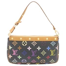 Louis Vuitton-LOUIS VUITTON Monograma Multicolor Pochette Acessórios Bolsa Preta M92648 28274-Preto