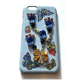 Dolce & Gabbana-Dolce and Gabbana Crystal Phone Case-Light blue