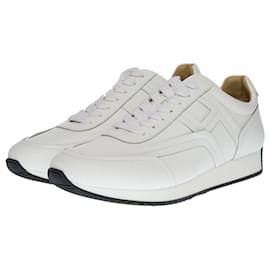 Hermès-New - Hermès "Chris" men's sneakers in white leather, taille 43,5-White