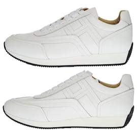Hermès-New - Hermès "Chris" men's sneakers in white leather, taille 43,5-White