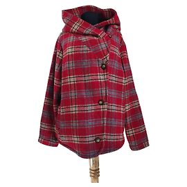 Cappotto con cappuccio Woolrich rosso lana e viscosa L Rosso Multicolore