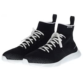 Christian Dior-Nine-Christian Dior B high-top sneakers21, Black canvas, taille 42-Black