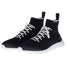 Nine-Christian Dior B High-Top-Sneakers21, Schwarze Leinwand, Taille 42 Schwarz
