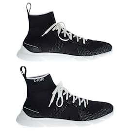 Christian Dior-Nine-Christian Dior B high-top sneakers21, Black canvas, taille 42-Black
