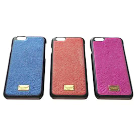 Dolce & Gabbana-Caja del teléfono de Dolce y Gabbana-Rosa,Roja,Azul,Multicolor,Fucsia