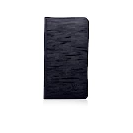 Louis Vuitton-Malletier Vintage Black Epi Leather Vertical Long Wallet-Black