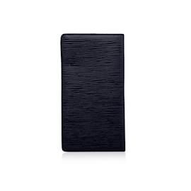 Louis Vuitton-Malletier Vintage Black Epi Leather Vertical Long Wallet-Black
