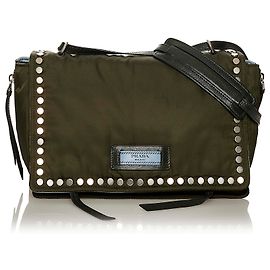 Bolsa transversal Prada Grey Tessuto Etiquette Cinza Cinza antracite