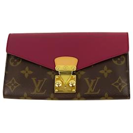Louis Vuitton-Louis Vuitton Brown Monogram Pallas Wallet-Brown,Red