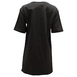 Moschino-Moschino Nietenbesetztes Hemdkleid aus schwarzer Viskose-Schwarz