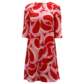 Marni-Marni Robe Droite Imprimée avec Poche en Viscose Multicolore-Multicolore