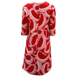 Marni-Marni Robe Droite Imprimée avec Poche en Viscose Multicolore-Multicolore