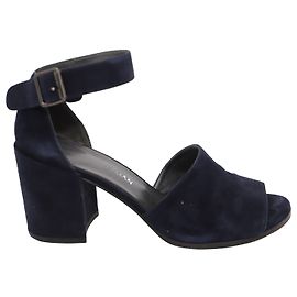 Stuart Weitzman Sandales Soho Gal Block en Daim Bleu Marine Bleu Marine