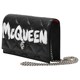 Alexander Mcqueen-Skull Mini Bag in Black Leather-Black