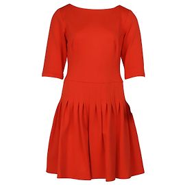 Vestido plissado Issa em viscose laranja Laranja