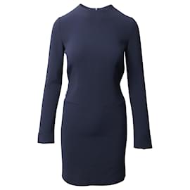 Balenciaga-Balenciaga Sheath Dress with See Through Back in Navy Blue Rayon-Navy blue