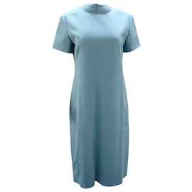 Agnona Shift Dress in Blue Wool Blue Light blue