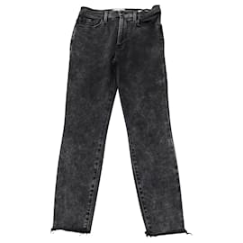 Frame Denim-Jeans Frame Le High straight a vita alta in cotone nero-Nero
