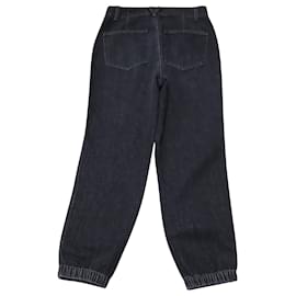 Veronica Beard-Calça jeans cintura alta Veronica Beard Bolton Cargo Pockets em algodão preto-Preto