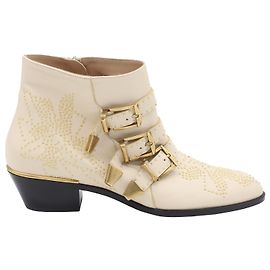 Botins Chloé Susanna 30 em couro bege Bege