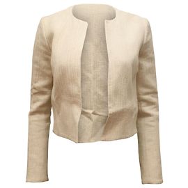 Theory Cropped Jacket in Cream Nylon White Cream