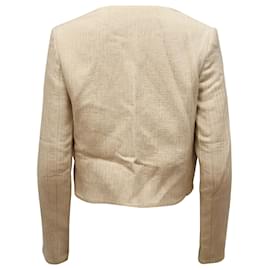 Theory-Theory Cropped Jacket in Cream Nylon-White,Cream