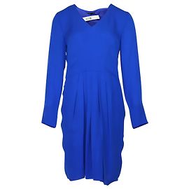 Theory Jaya Abito con scollo a V in seta blu Blu