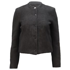 Sandro Paris Cropped-Cord-Blazer aus schwarzer Viskose Schwarz