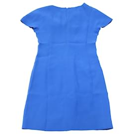 Balenciaga-Robe Droite Balenciaga en Soie Bleue-Bleu