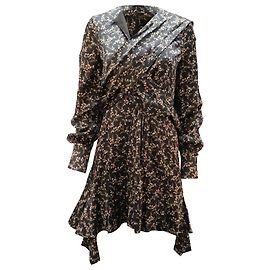 Jonathan Simkhai Blumendruckkleid aus schwarzer Seide Schwarz