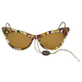 Gafas de sol con estampado de ojo de gato Ganni en acetato multicolor Multicolor