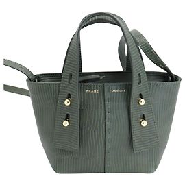 Frame Denim Frame Mini Cabas Les Second en Cuir Embossé Vert Vert