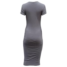 Autre Marque-James Perse Ruched T-shirt Dress in Grey Cotton-Grey