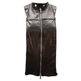 Veronica Beard Moto Dickey in Black Leather Black