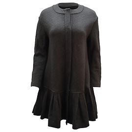 Diane Von Furstenberg Ballencya Mantelkleid aus schwarzer Wolle Schwarz